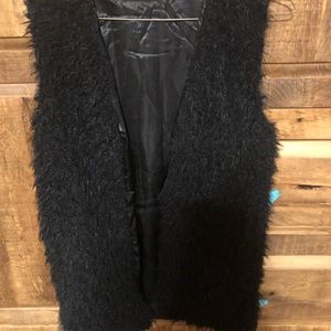 Fuzzy black vest